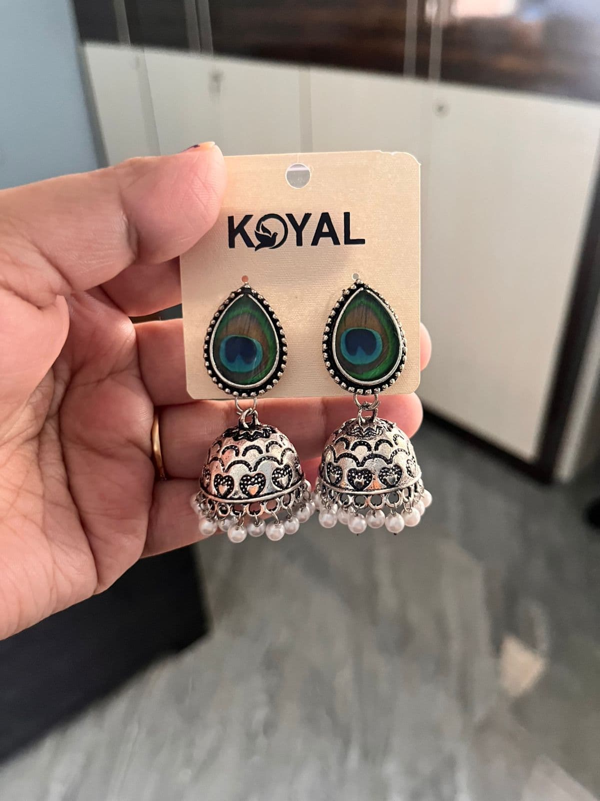 Peacock Jhumka Earrings