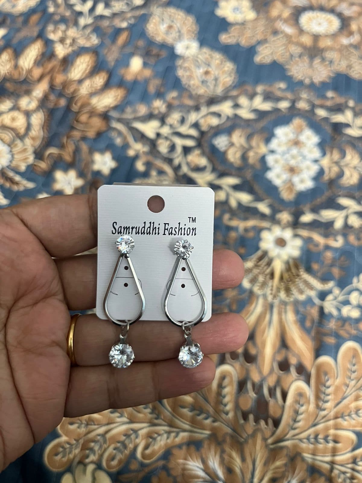 2-in-1 Crystal Drop Earrings